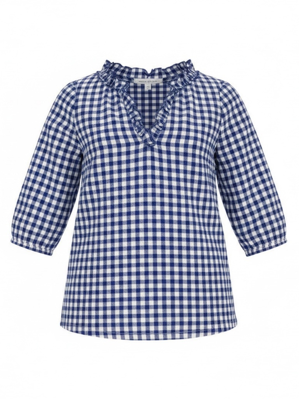 Sara Campbell Navy and White 100% Cotton Blouse